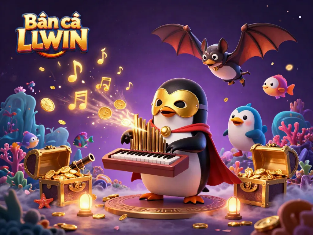 Engage in Bắn cá LLWIN with vibrant sea creatures and dynamic golden rewards showcasing the exciting underwater gameplay.