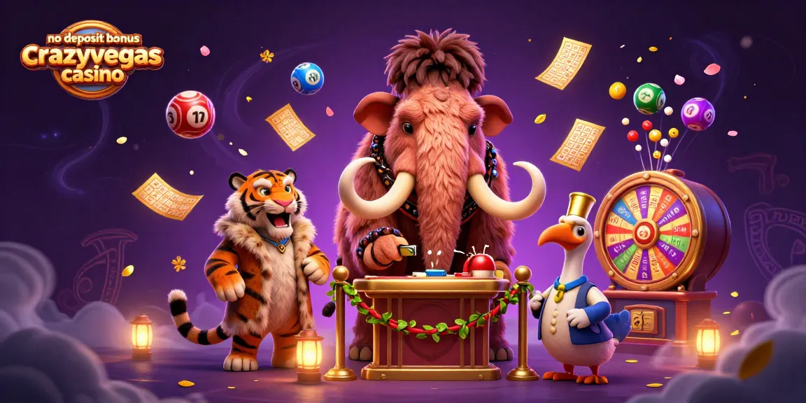 Engage in fun at no deposit bonus crazyvegas casino with a vibrant scene of characters and dynamic gaming elements.