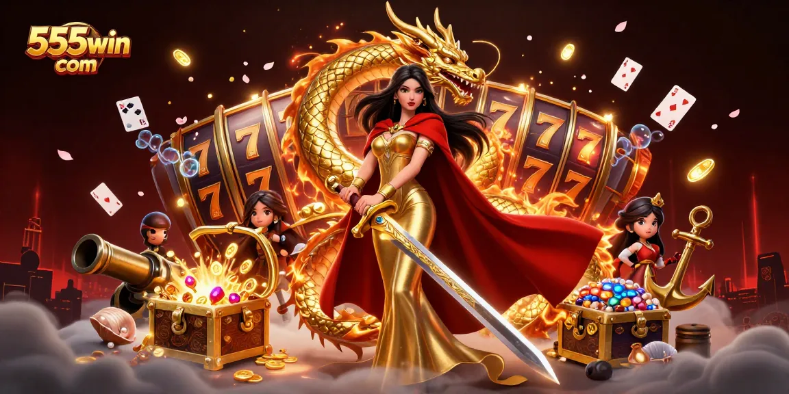 Win big at 555win com with exciting slots, vibrant gold coins, and dynamic 3D casino characters.