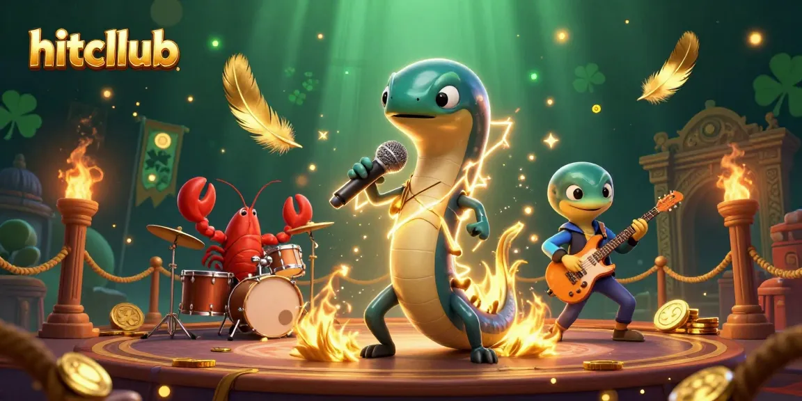 hitcllub shows a 3D underwater casino scene with electric eel DJ, lobster drummer, and seahorse guitarist