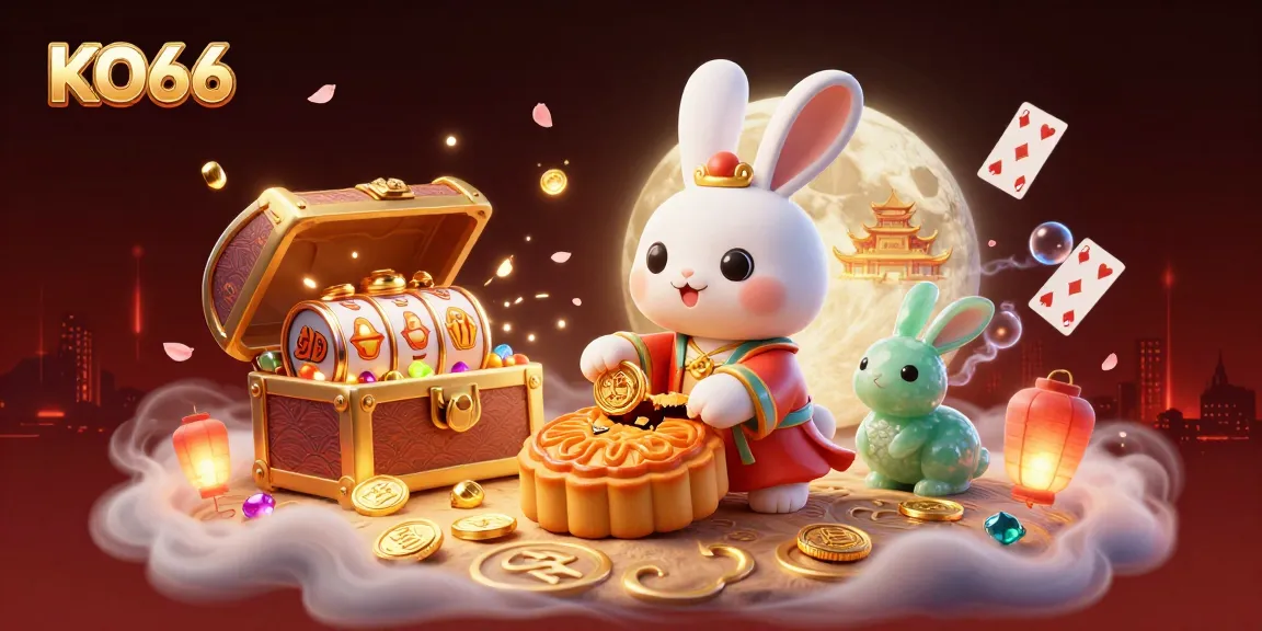 Experience excitement at KO66 as our moon rabbit plays in a vibrant casino world full of treasures.