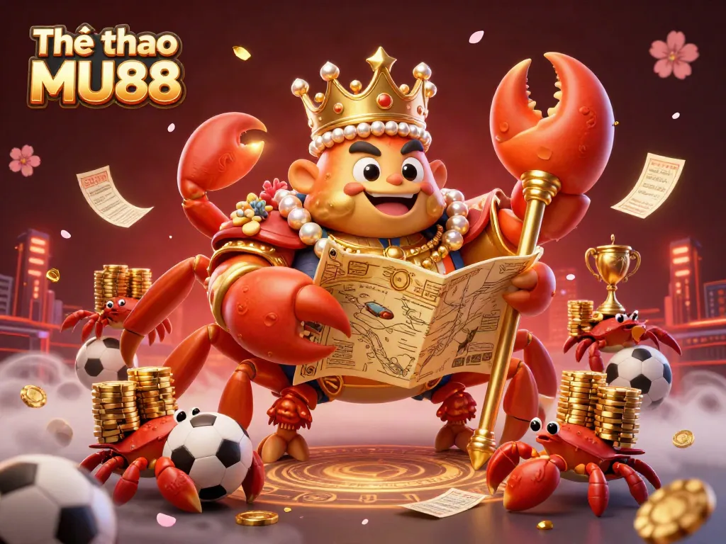 Experience Thể thao MU88 with vibrant sports betting action featuring a golden crab emperor and dynamic gaming elements.