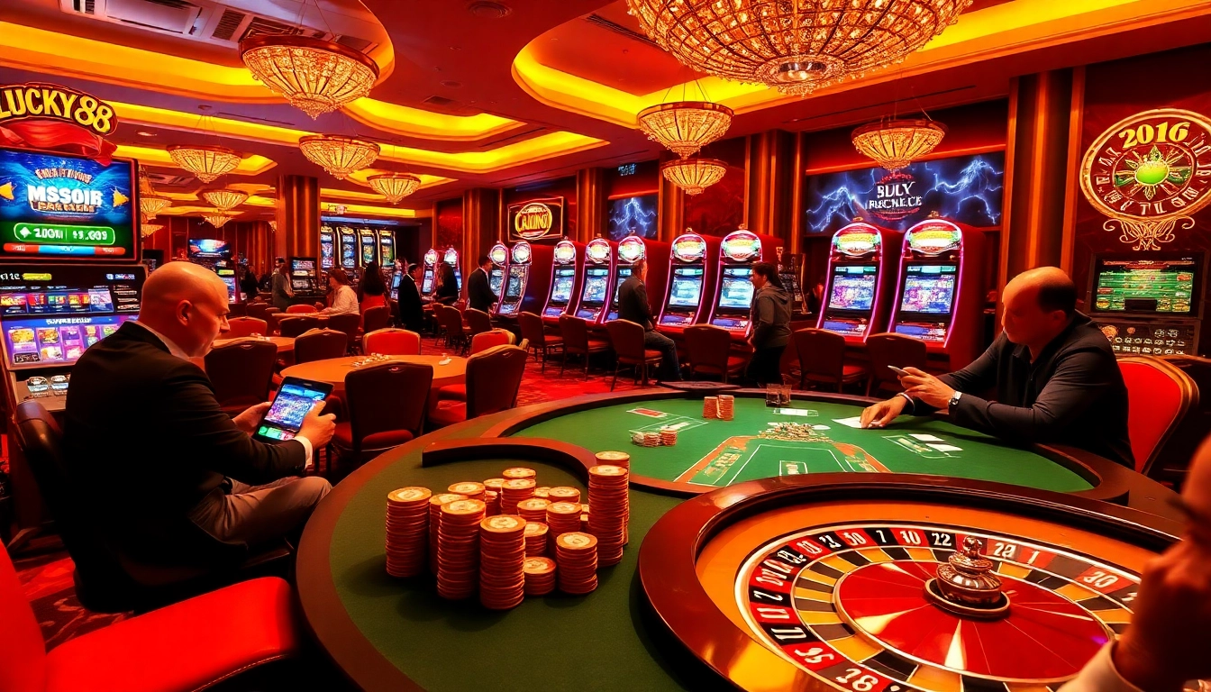 Experience the excitement of lucky88's thrilling casino games with vibrant visuals.
