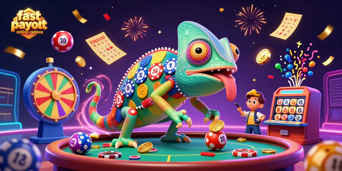 Experience fast payout online casinos with vibrant, dynamic gambling elements and celebratory visuals.