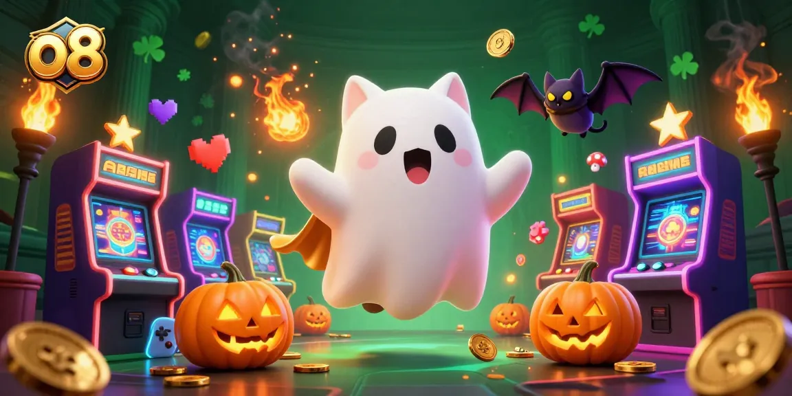 Join the haunted adventures of the o8 ghost cat with glowing casino elements for thrilling jackpots.