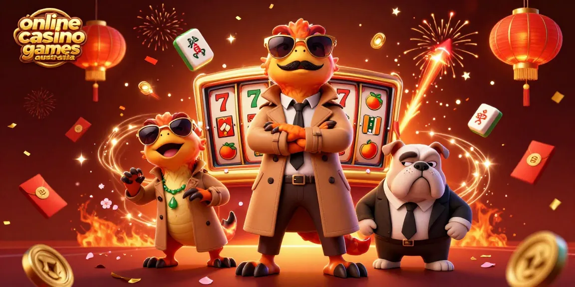 Explore online casino games Australia with raptors in trench coats at a VIP lounge.